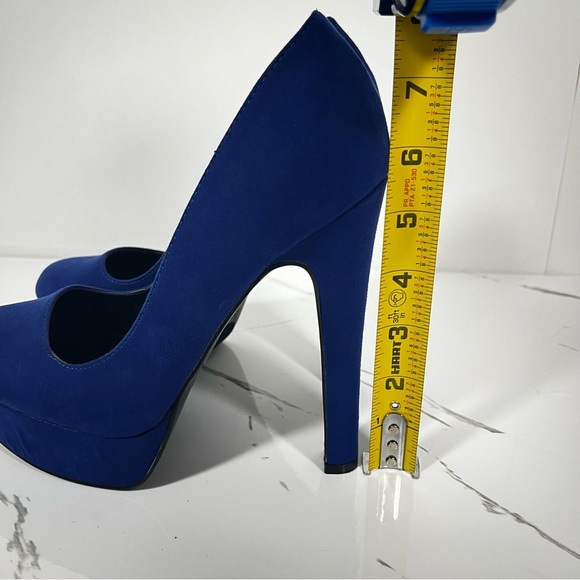 CHARLOTTE RUSSE Blue Platform Pump Women’s Microfiber Heels Size 8 - Picture 8 of 14